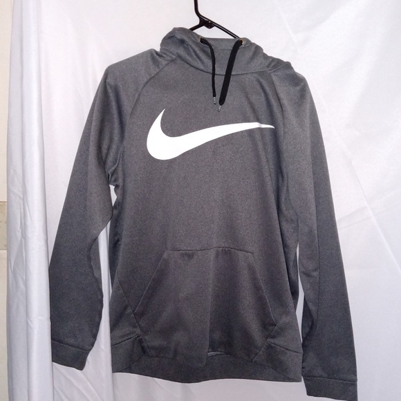 Nike Other - Nike Men M Hoodie Sweatshirt Gray Dri-Fit Pullover Big Center Swoosh Mock Neck